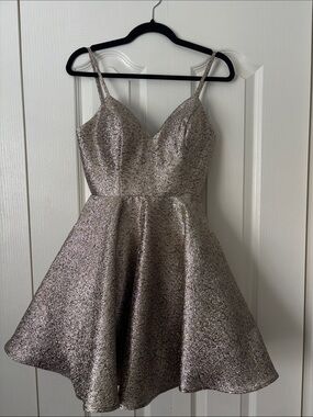 COLETTE - Silver/Gold Graduation Dress with Pockets and Padding